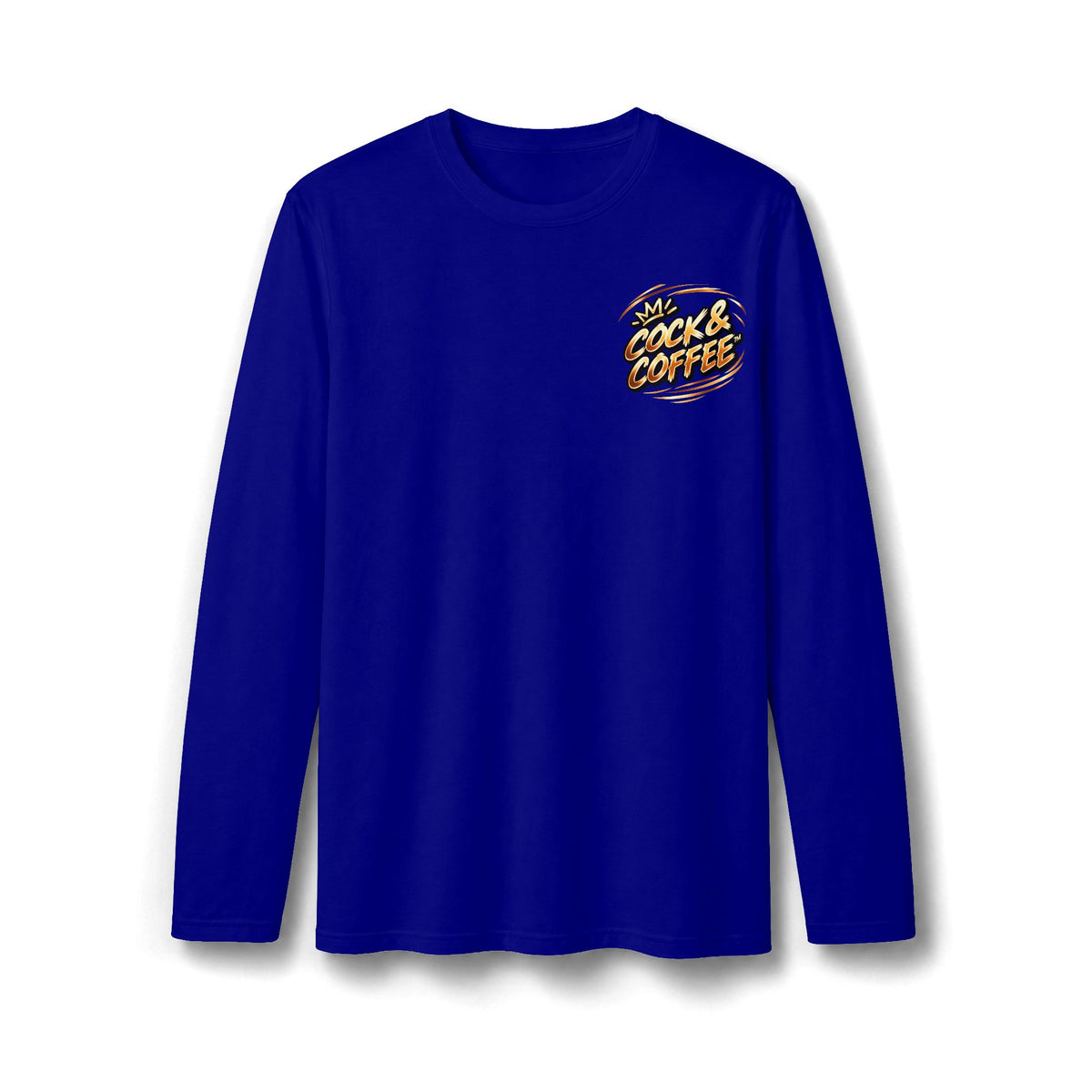 Coffee Lover Long Sleeve T-Shirt — "Love Cock and Coffee" Chest Graphic