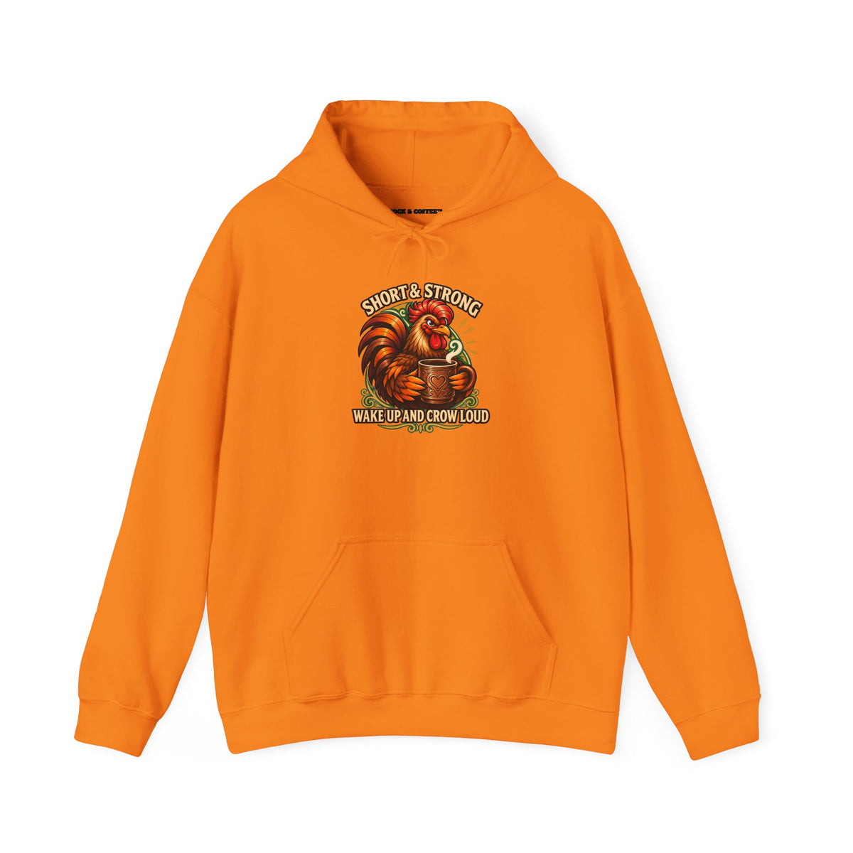 Rooster Strong Hoodie – Vintage Farm Rooster Coffee Design Short and Strong