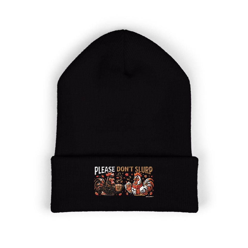 Embroidered 'Please Don't Slurp' Cuffed Beanie