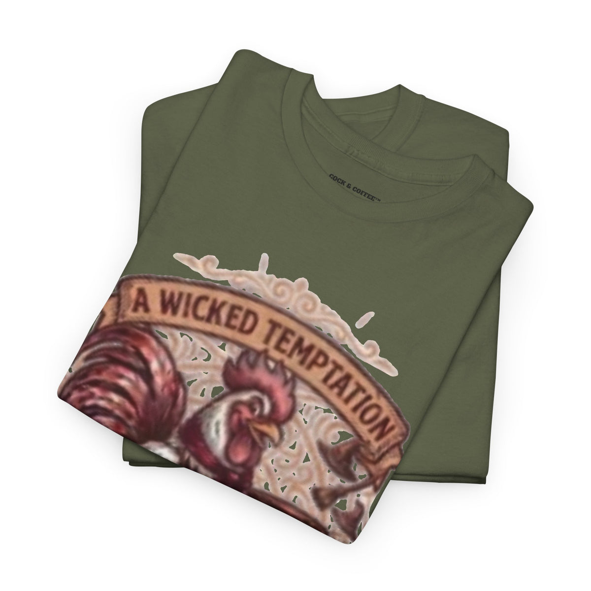 Rooster Coffee Tee — "A Wicked Temptation in Every Drip"