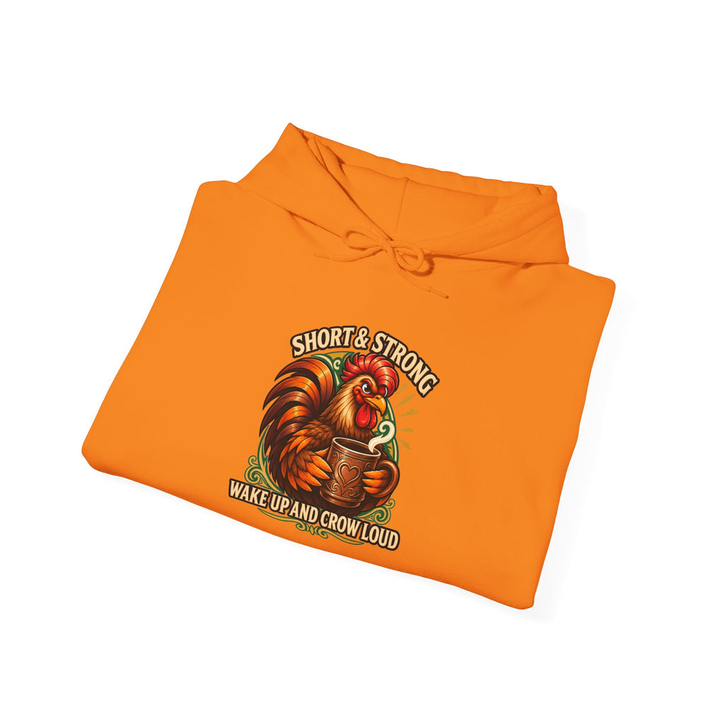 Rooster Strong Hoodie – Vintage Farm Rooster Coffee Design Short and Strong