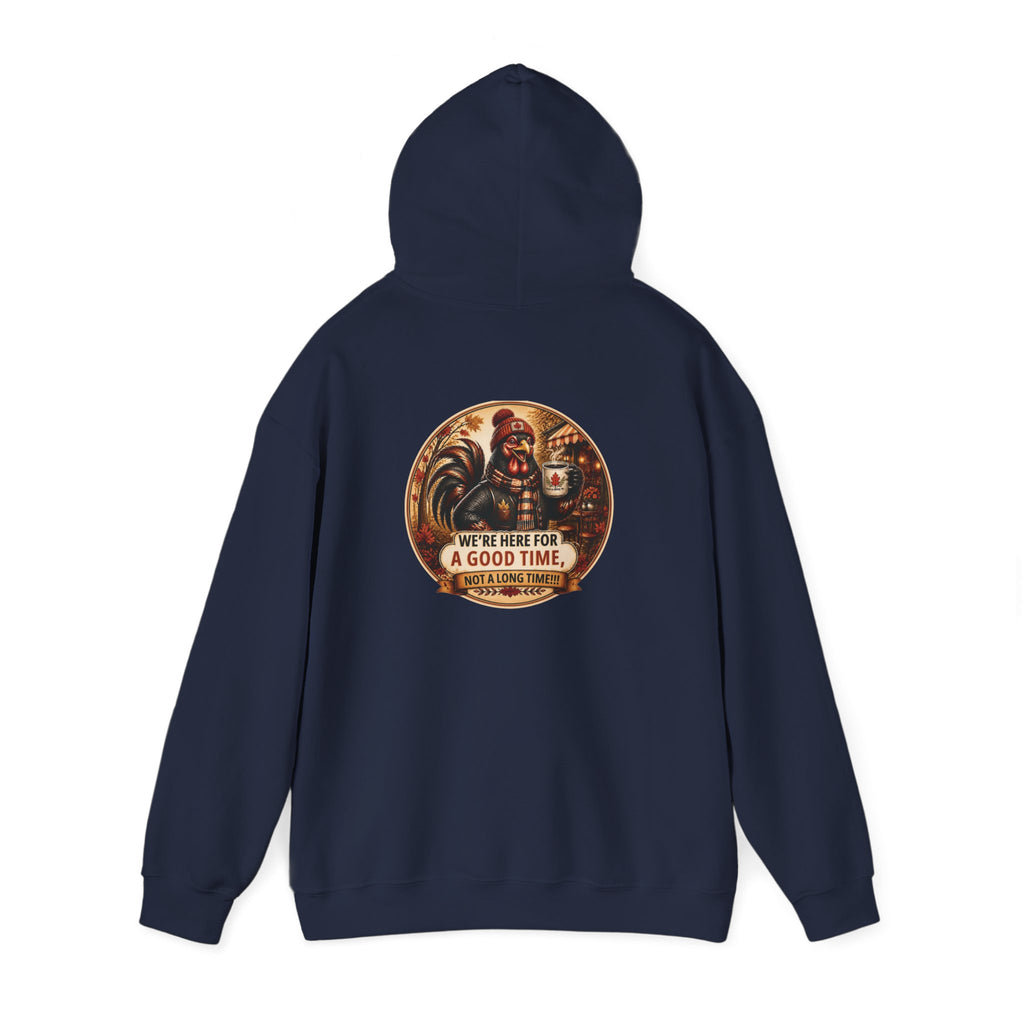 Retro Carnival Hoodie – “We’re Here for a Good Time” Vintage Fair Graphic