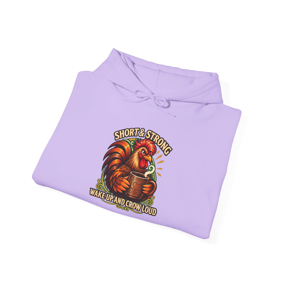 Rooster Strong Hoodie – Vintage Farm Rooster Coffee Design Short and Strong