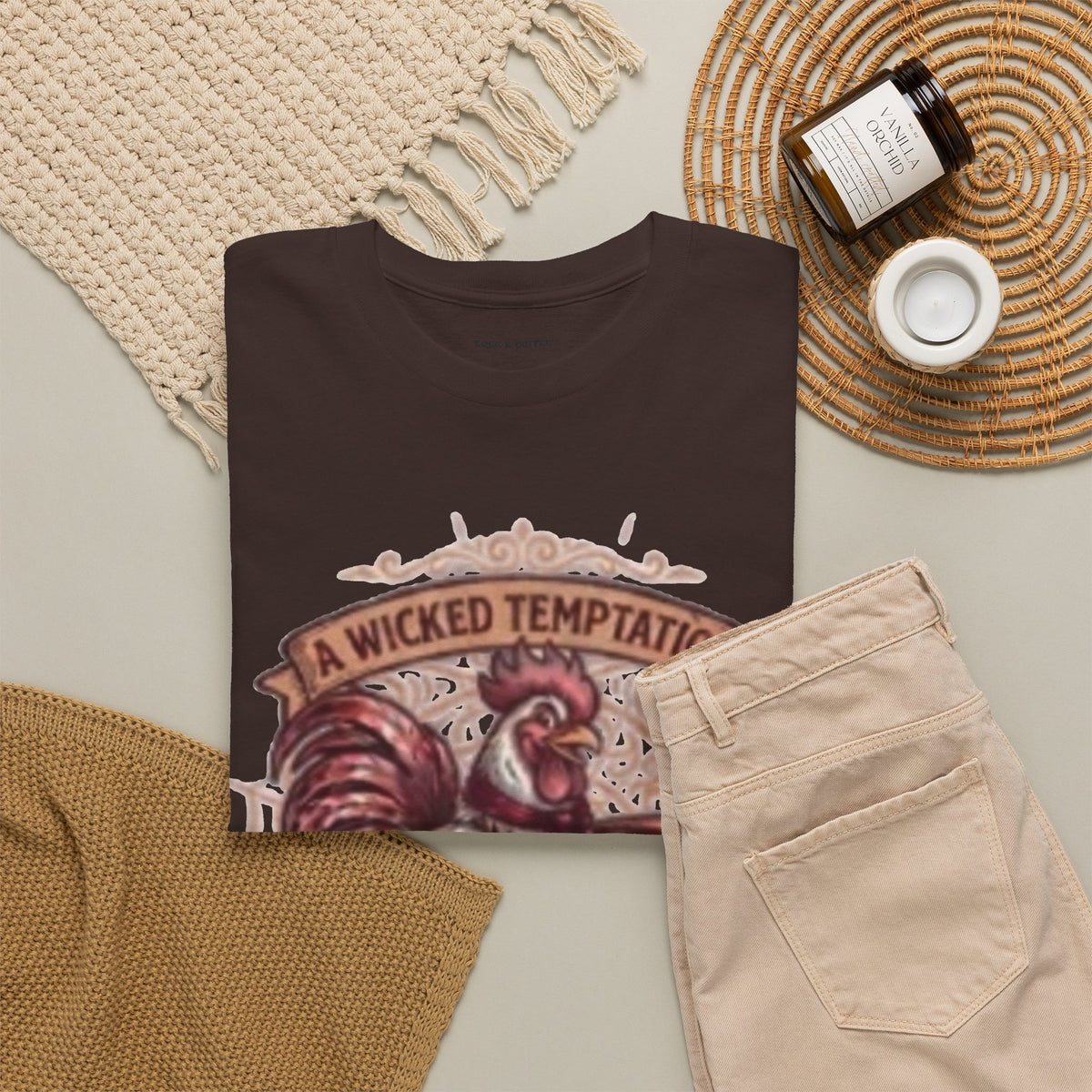 Rooster Coffee Tee — "A Wicked Temptation in Every Drip"