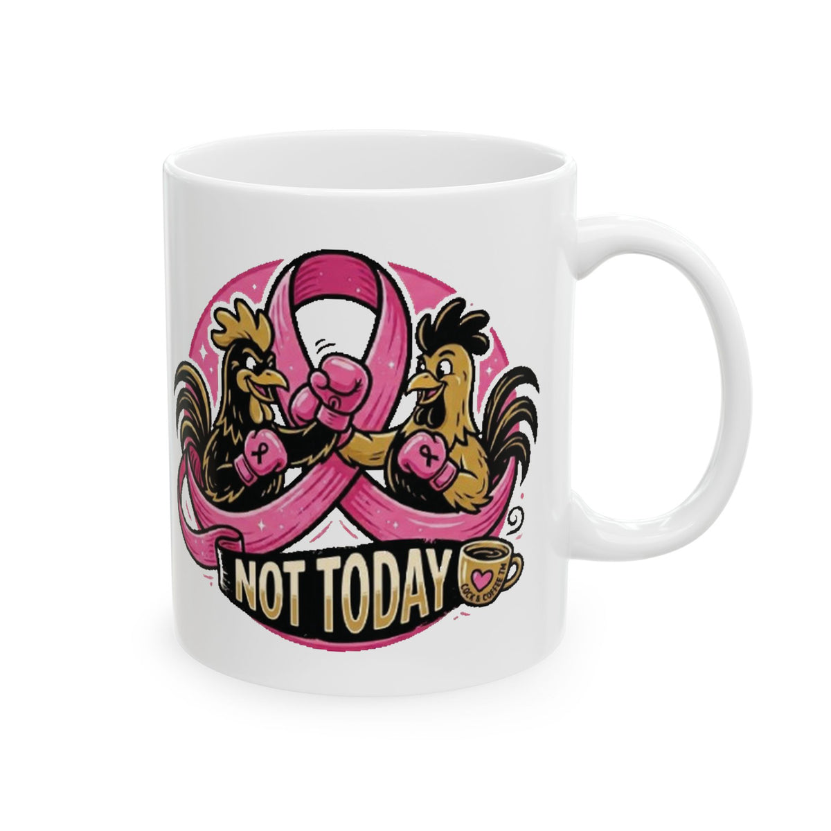 Rooster Coffee Mug - 'Nos Vamos a Echar' Retro Pink Cafe Ceramic Mug (11oz & 15oz)