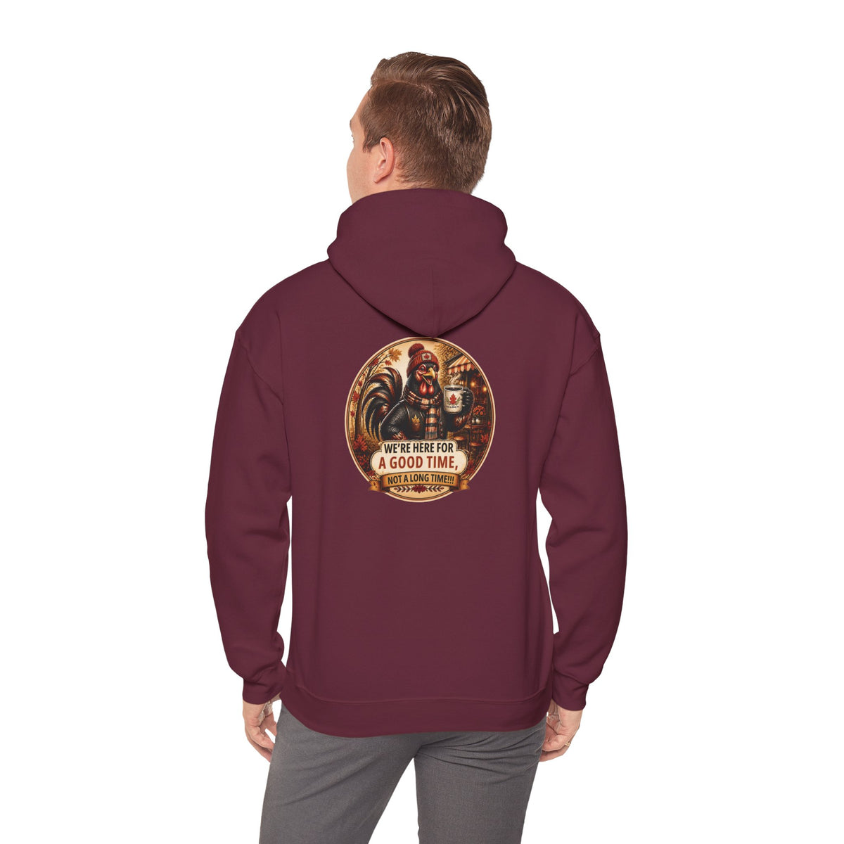 Retro Carnival Hoodie – “We’re Here for a Good Time” Vintage Fair Graphic