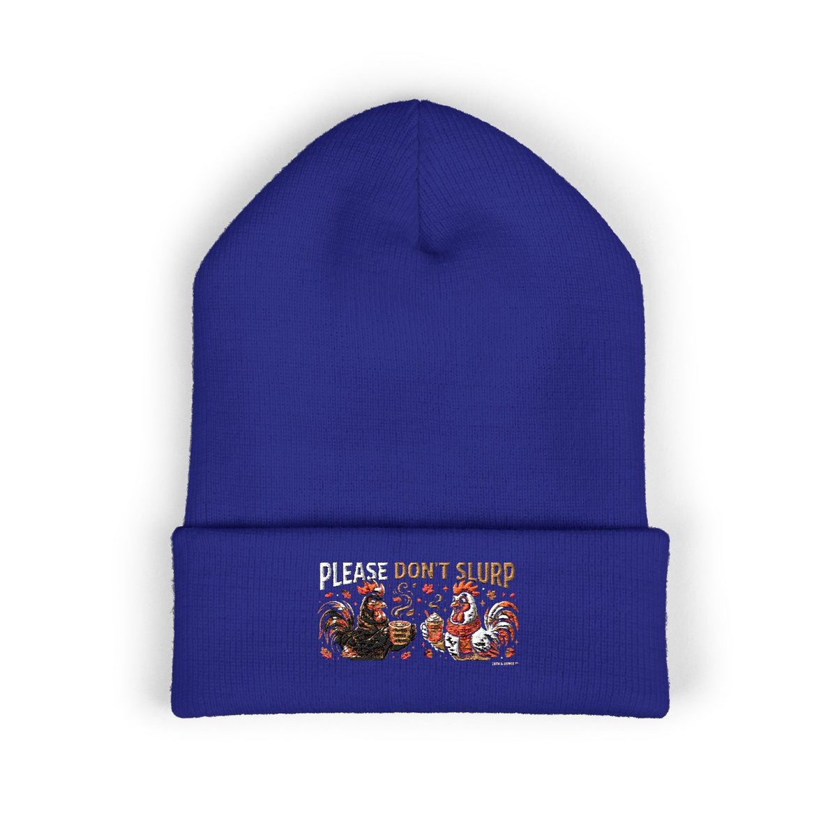 Embroidered 'Please Don't Slurp' Cuffed Beanie