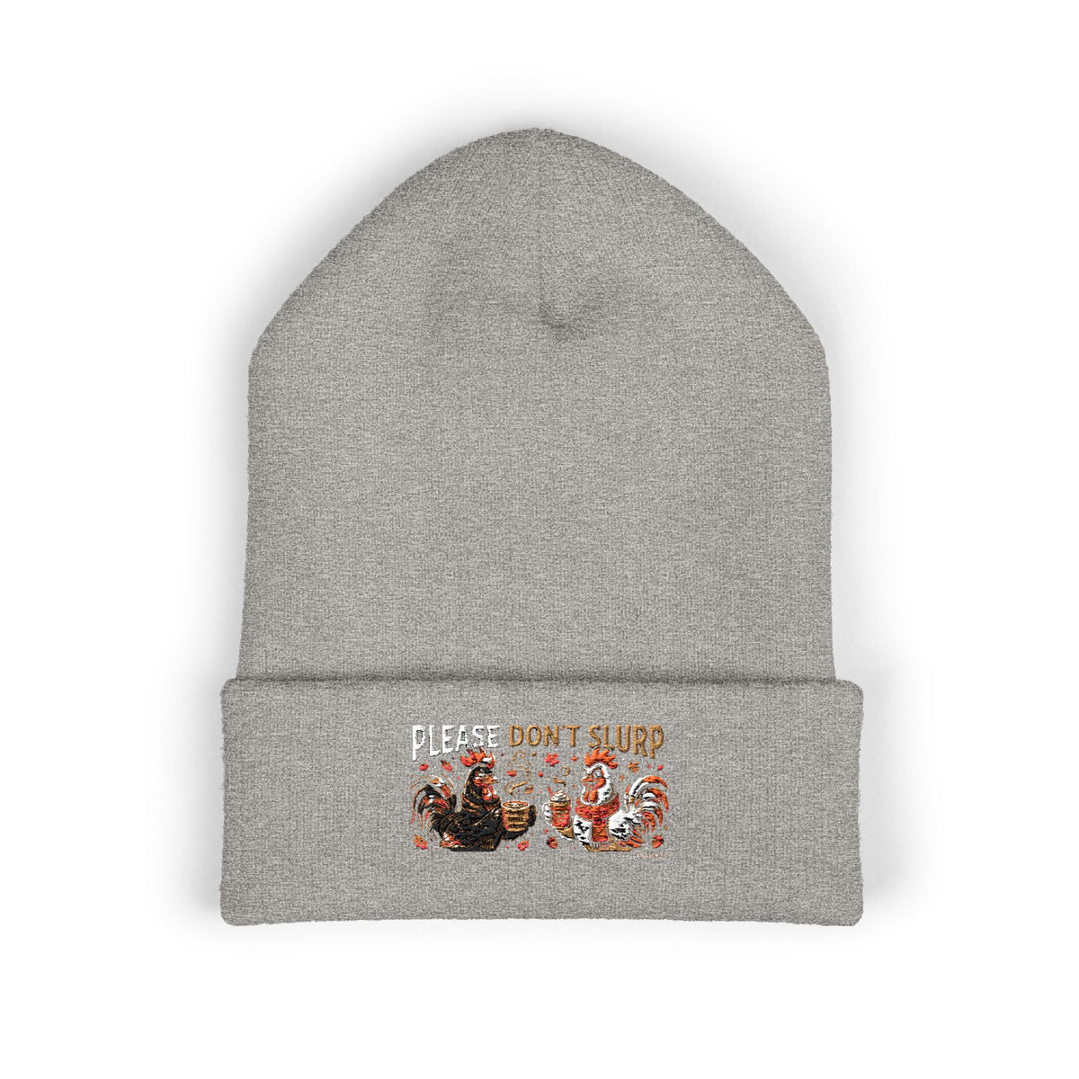 Embroidered 'Please Don't Slurp' Cuffed Beanie