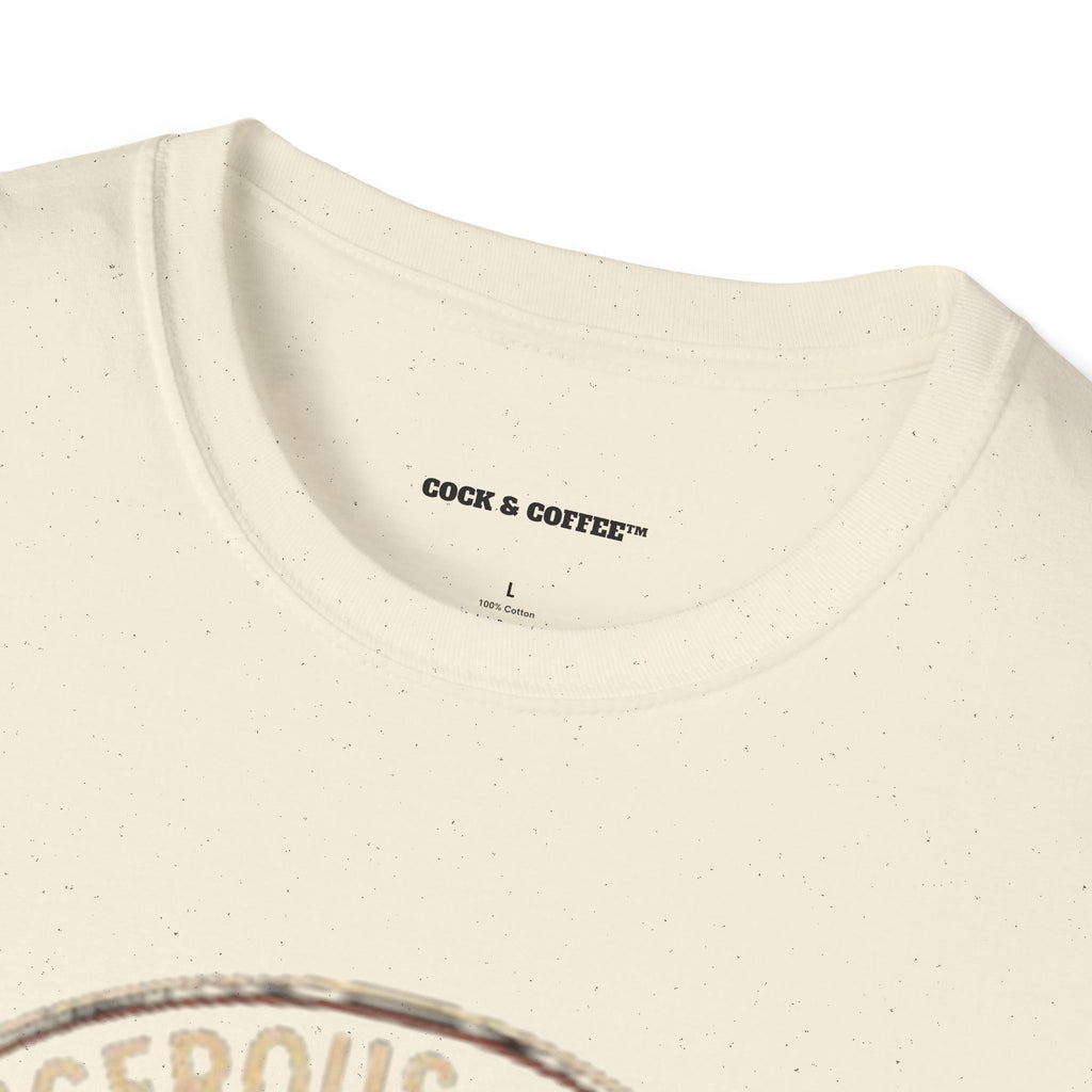 Coffee Rooster T-Shirt — "A Dangerous Obsession Just With a Sip"