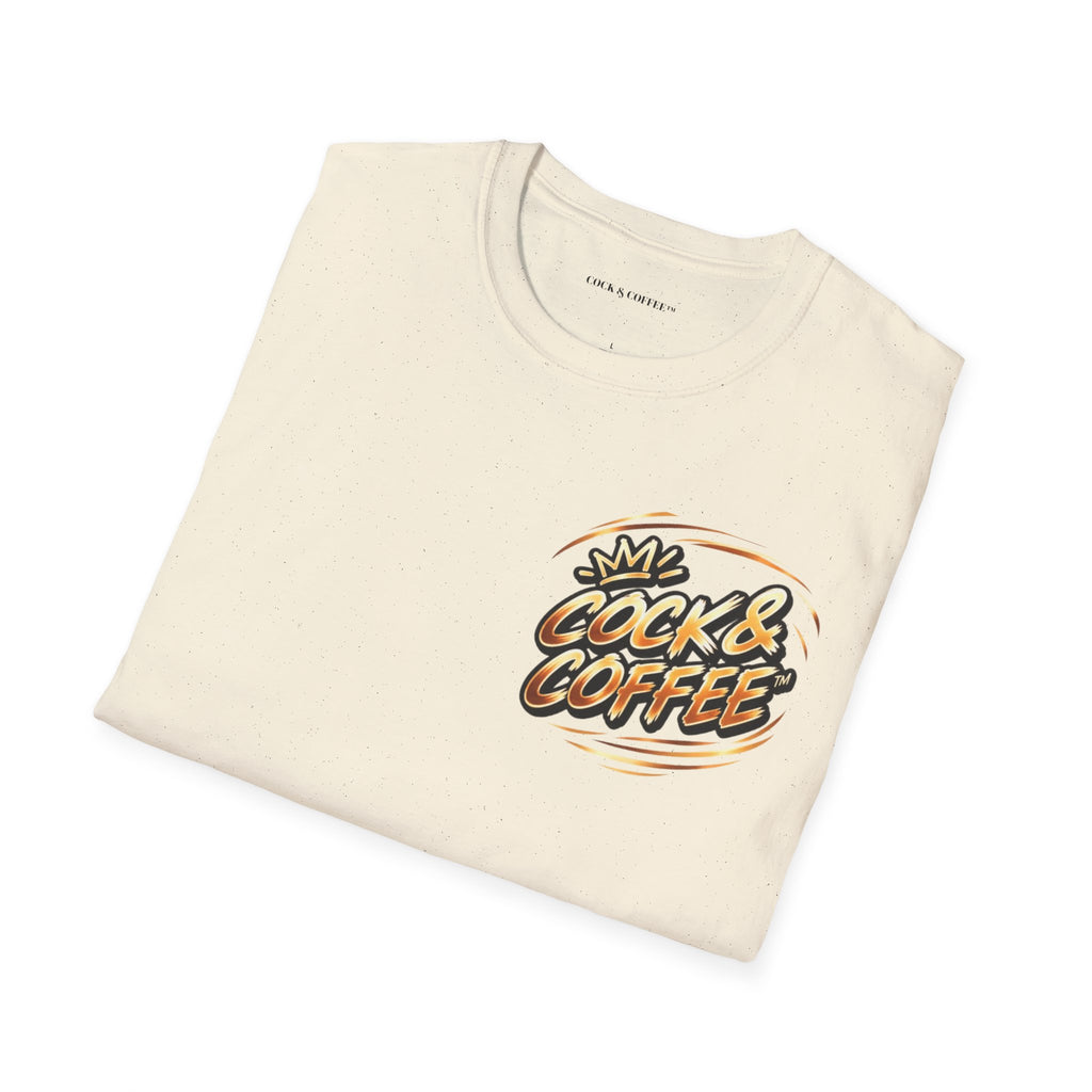 Cock & Coffee Graphic T-Shirt — Retro Coffee Lover Tee