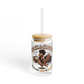 Sipper Glass — “Cock & Coffee” 16oz Novelty Drinking Jar