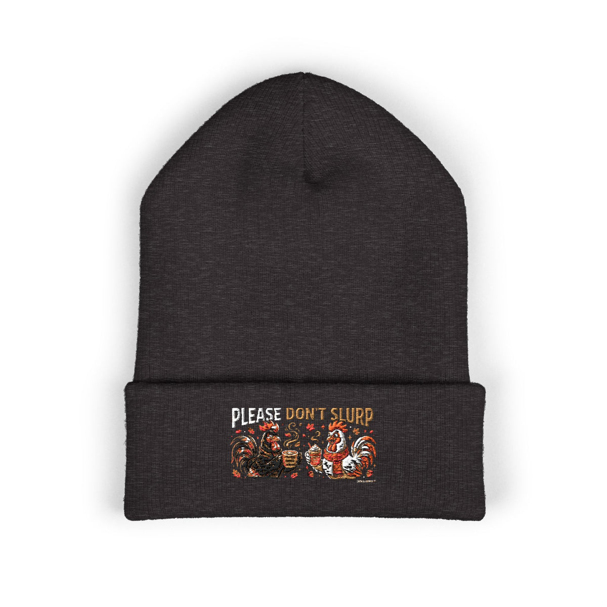 Embroidered 'Please Don't Slurp' Cuffed Beanie