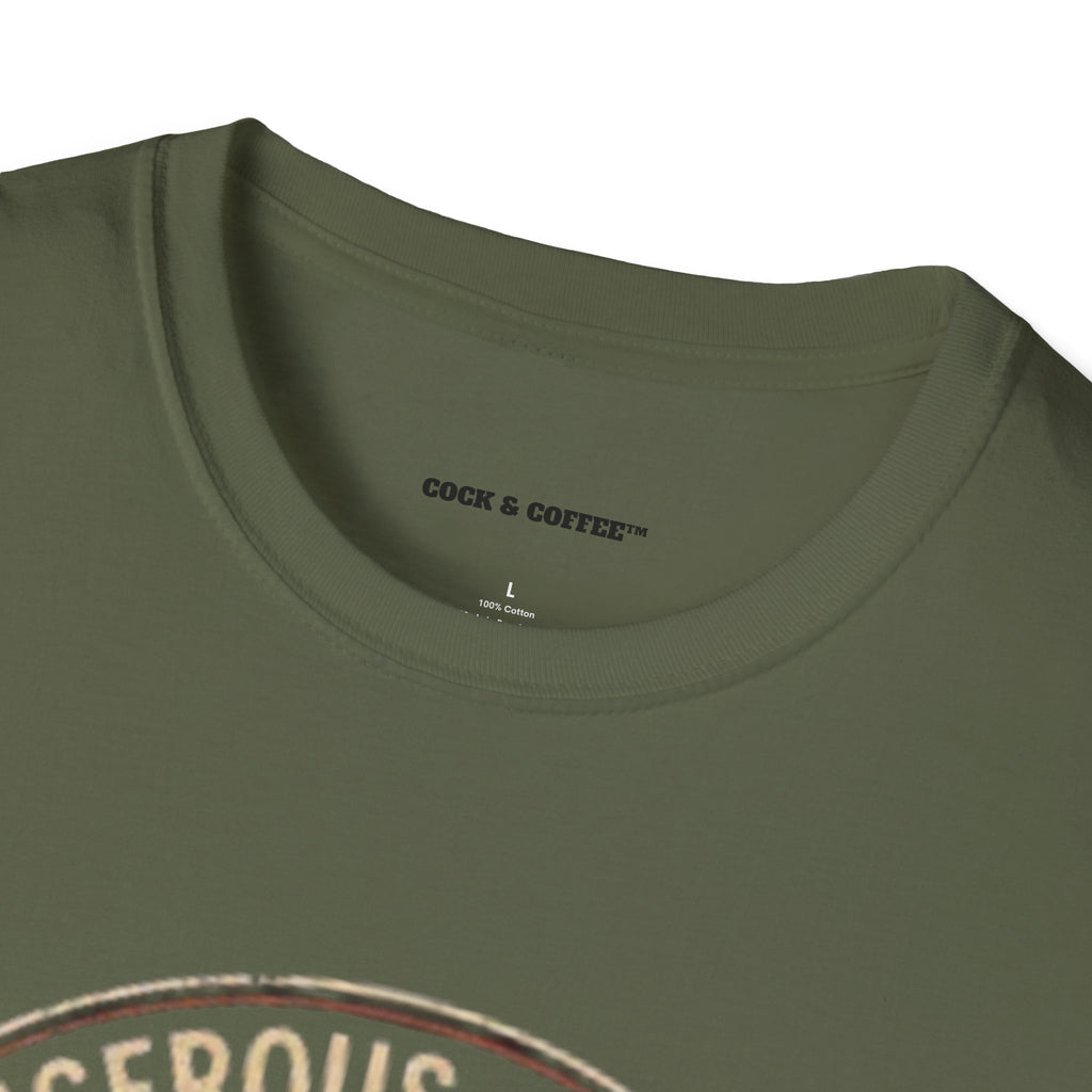 Coffee Rooster T-Shirt — "A Dangerous Obsession Just With a Sip"