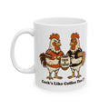Ceramic Mug, (11oz,) COCKS LIKE COFFEE TOO