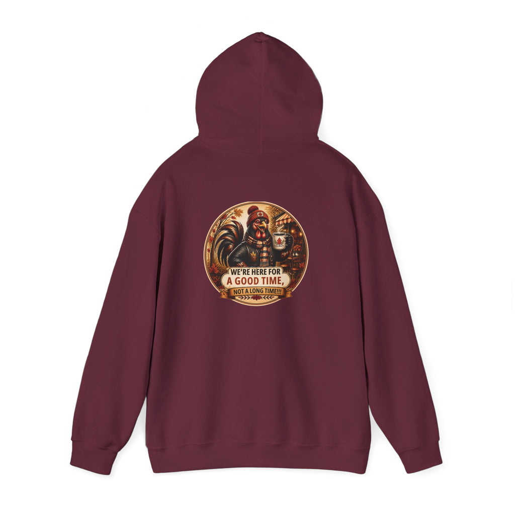 Retro Carnival Hoodie – “We’re Here for a Good Time” Vintage Fair Graphic