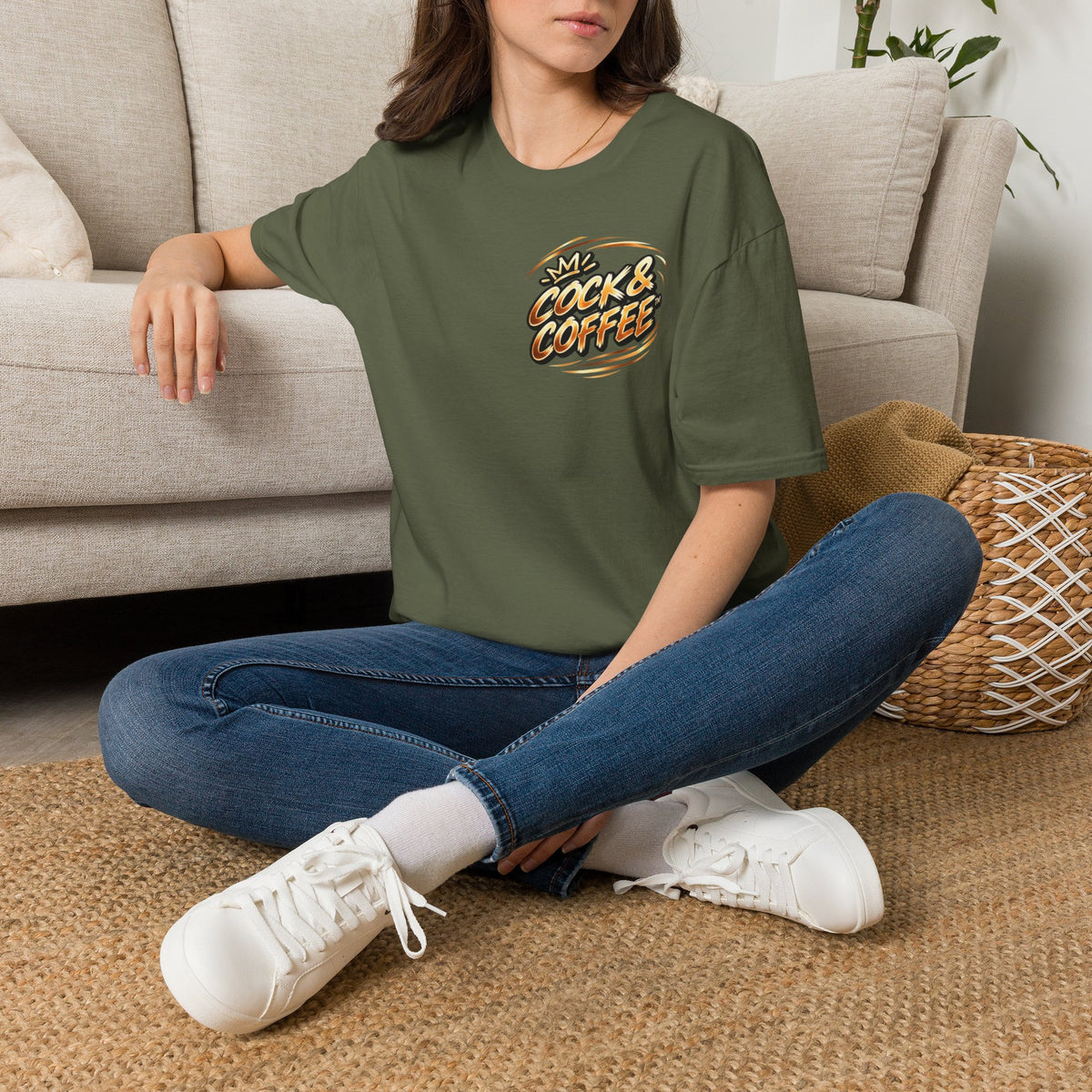 Cock & Coffee Graphic T-Shirt — Retro Coffee Lover Tee