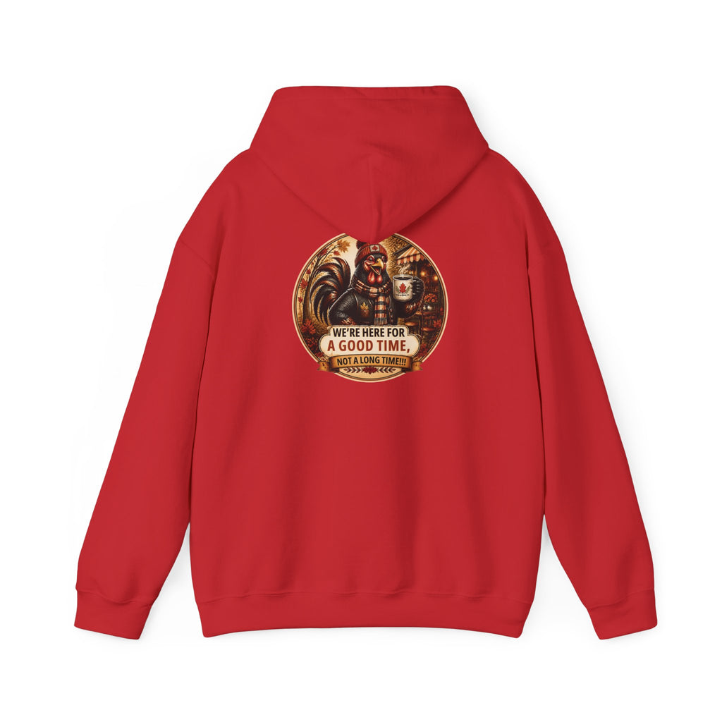 Retro Carnival Hoodie – “We’re Here for a Good Time” Vintage Fair Graphic