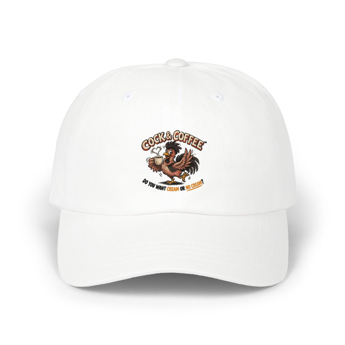 Rooster Coffee Dad Cap — 'Cock-And-Coffee' Vintage Farmhouse Baseball Hat Cream or no Cream