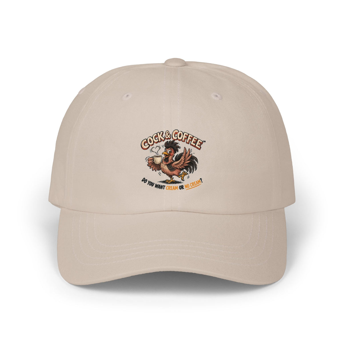 Rooster Coffee Dad Cap — 'Cock-And-Coffee' Vintage Farmhouse Baseball Hat Cream or no Cream