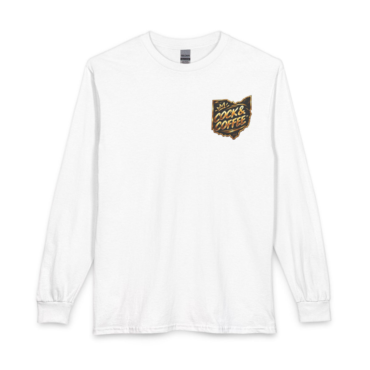 Rocks & Coffee Logo Long Sleeve Tee — Retro Coffee Lover Shirt