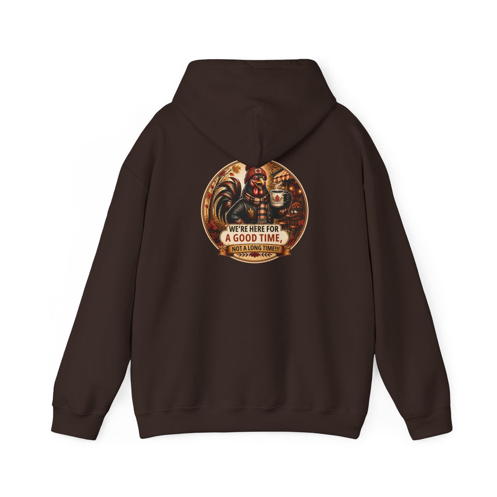 Retro Carnival Hoodie – “We’re Here for a Good Time” Vintage Fair Graphic