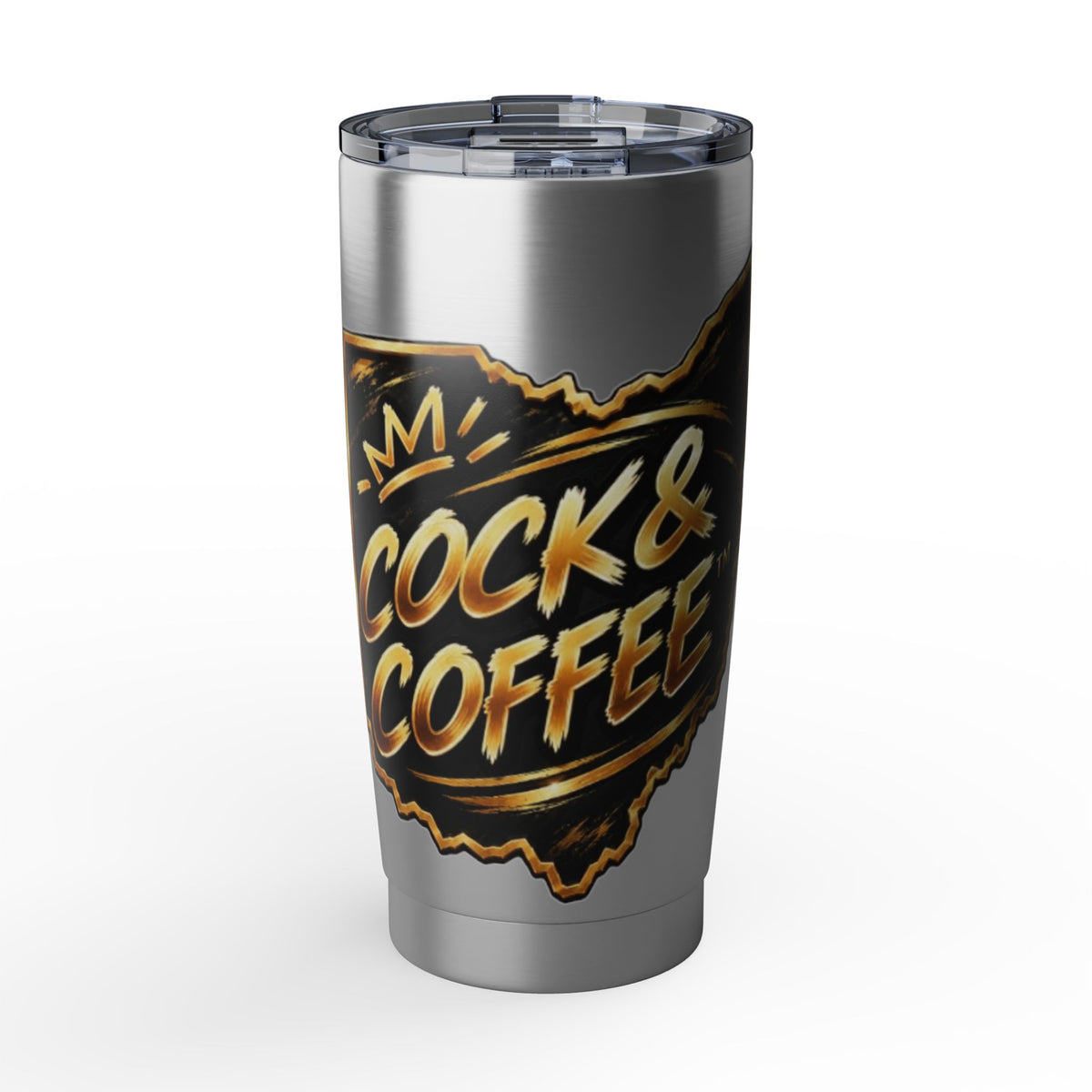 Cock & Coffee Stainless Steel 20oz Tumbler — Travel Mug for Morning Coffee Lovers