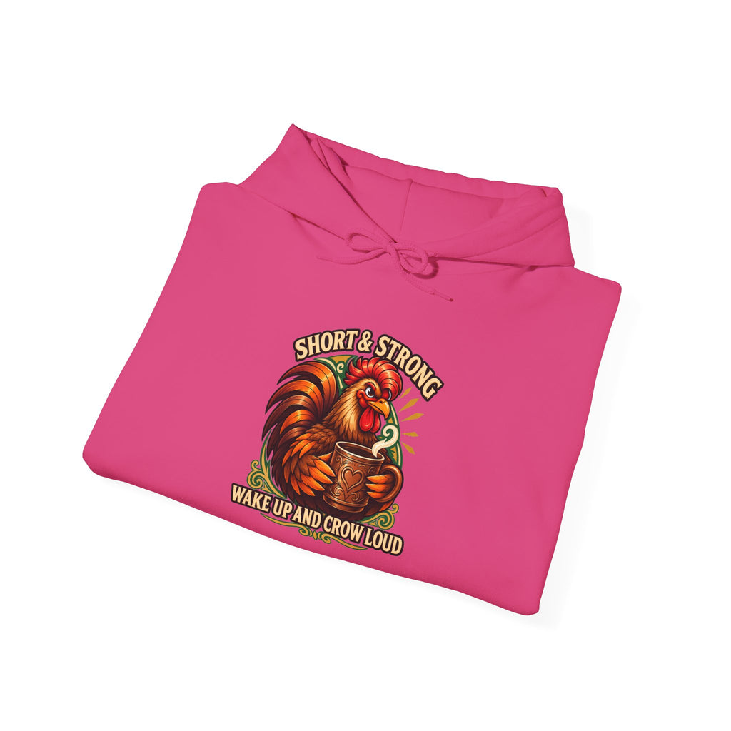 Rooster Strong Hoodie – Vintage Farm Rooster Coffee Design Short and Strong