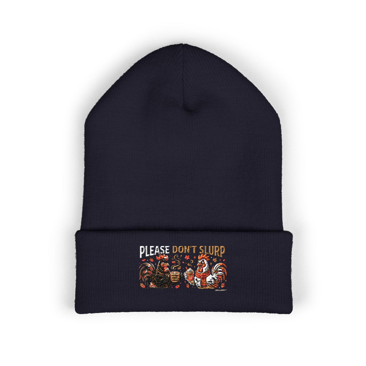 Embroidered 'Please Don't Slurp' Cuffed Beanie
