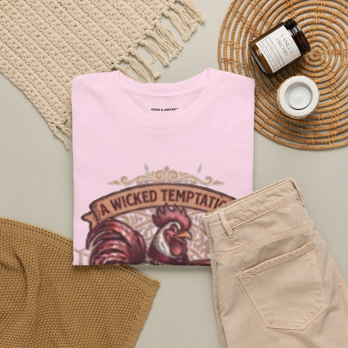 Rooster Coffee Tee — "A Wicked Temptation in Every Drip"