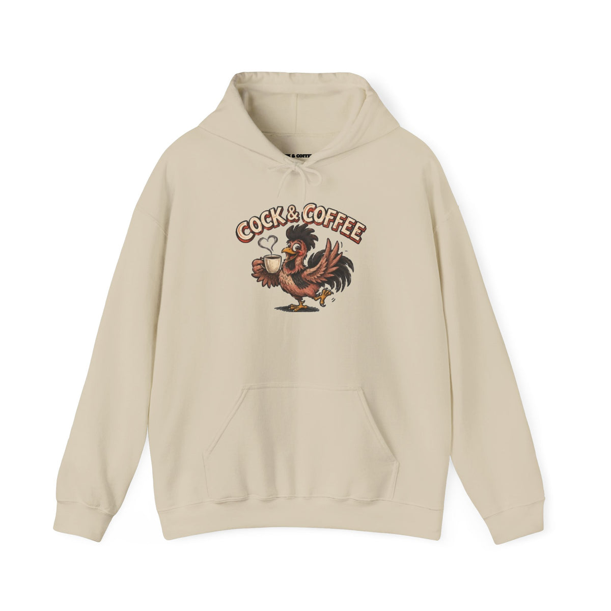 Cock & Coffee Hoodie — Rooster Coffee Graphic Hoodie (Do You Want Cream or No Cream?)