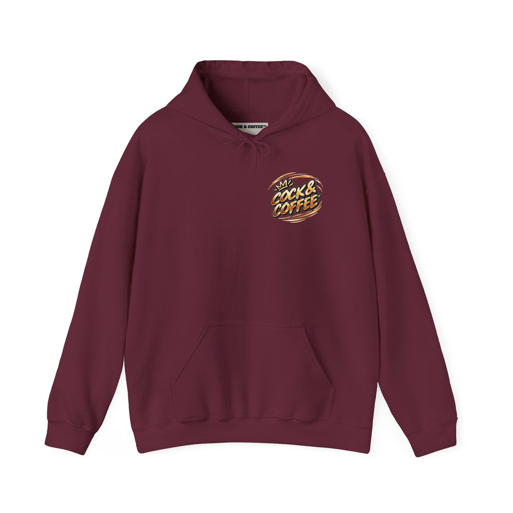Hoodie - Retro 'Cock & Coffee' Chest Logo Sweatshirt