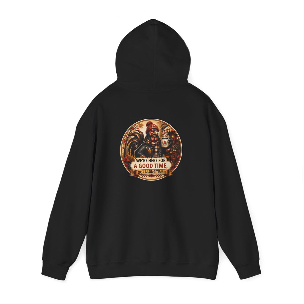 Retro Carnival Hoodie – “We’re Here for a Good Time” Vintage Fair Graphic