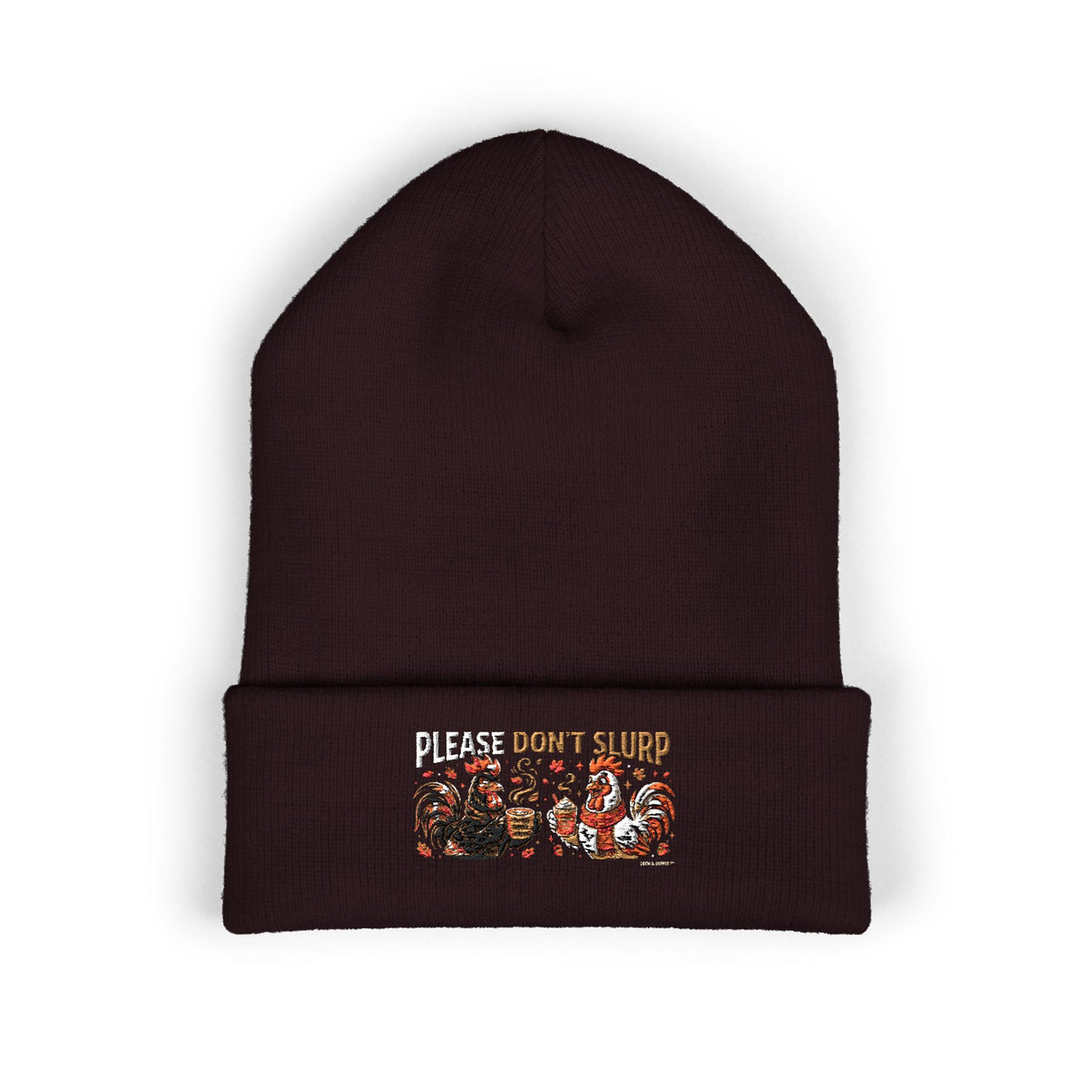 Embroidered 'Please Don't Slurp' Cuffed Beanie