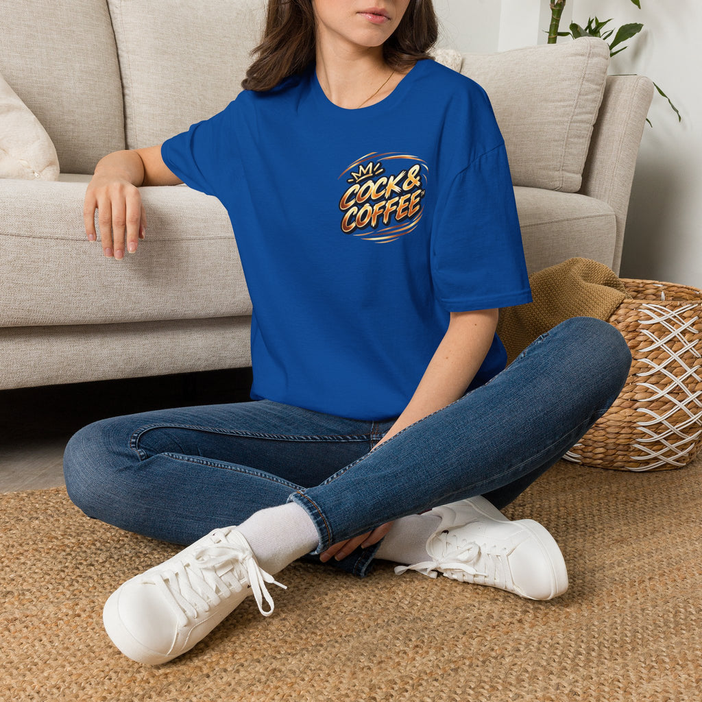 Cock & Coffee Graphic T-Shirt — Retro Coffee Lover Tee