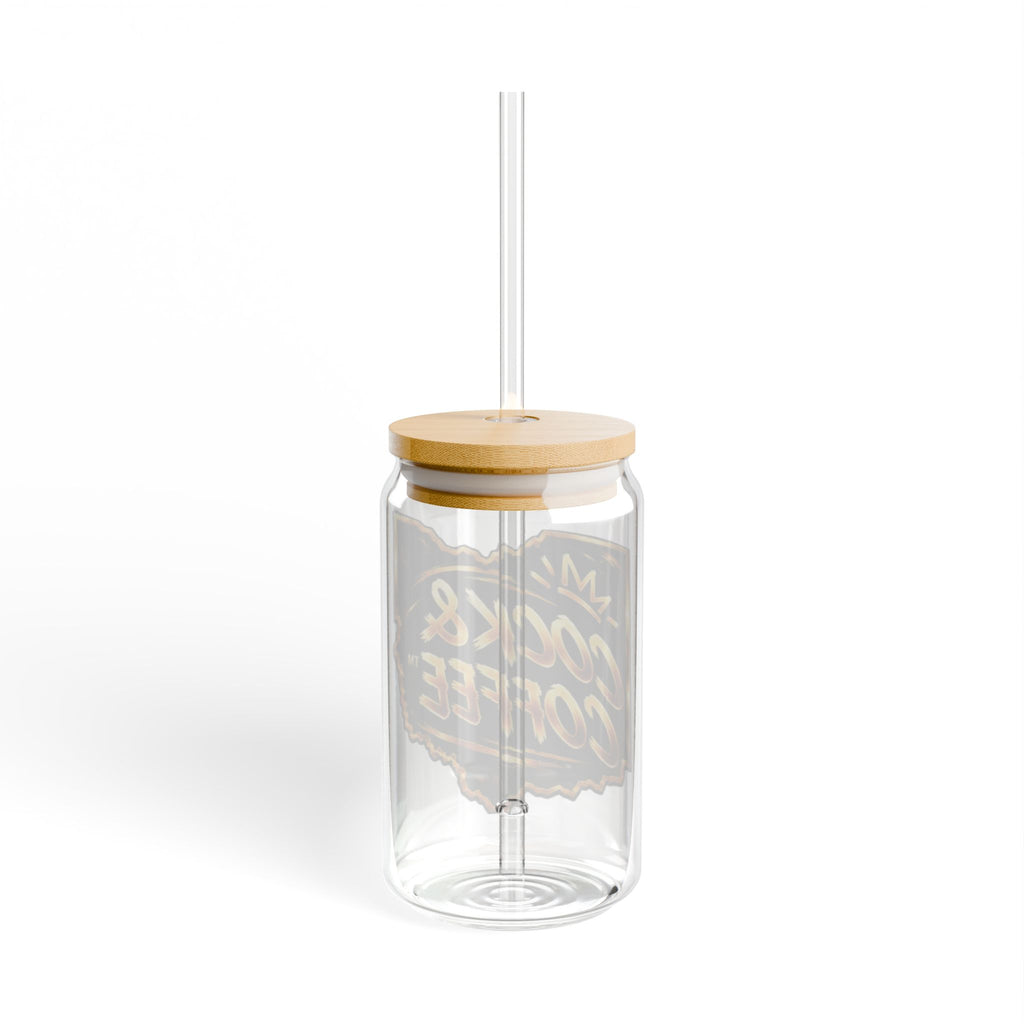 16oz Glass Sipper - "Cock & Coffee" Retro Logo