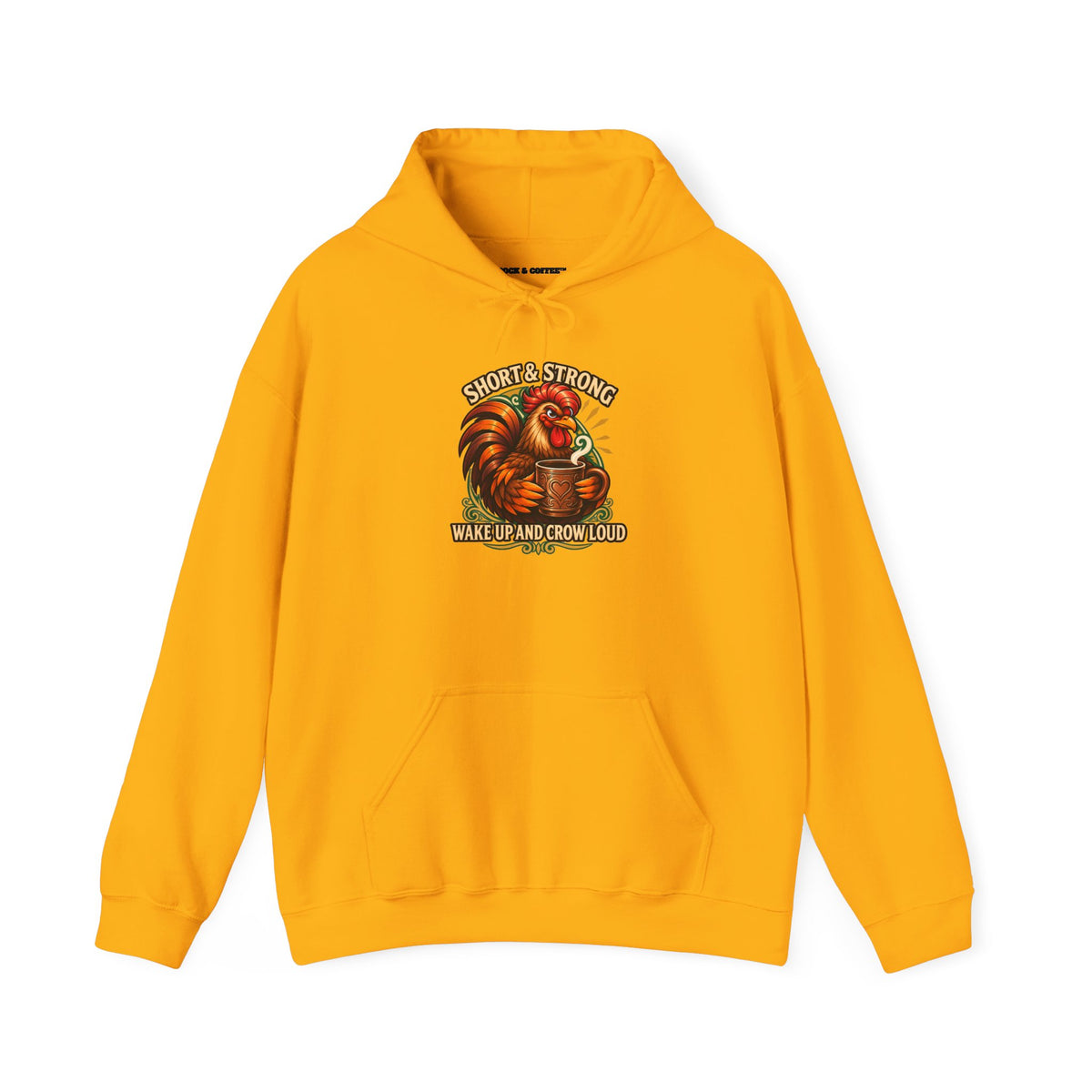 Rooster Strong Hoodie – Vintage Farm Rooster Coffee Design Short and Strong