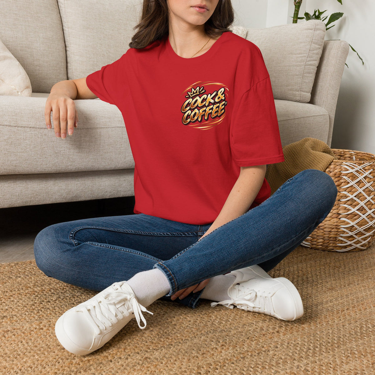 Cock & Coffee Graphic T-Shirt — Retro Coffee Lover Tee