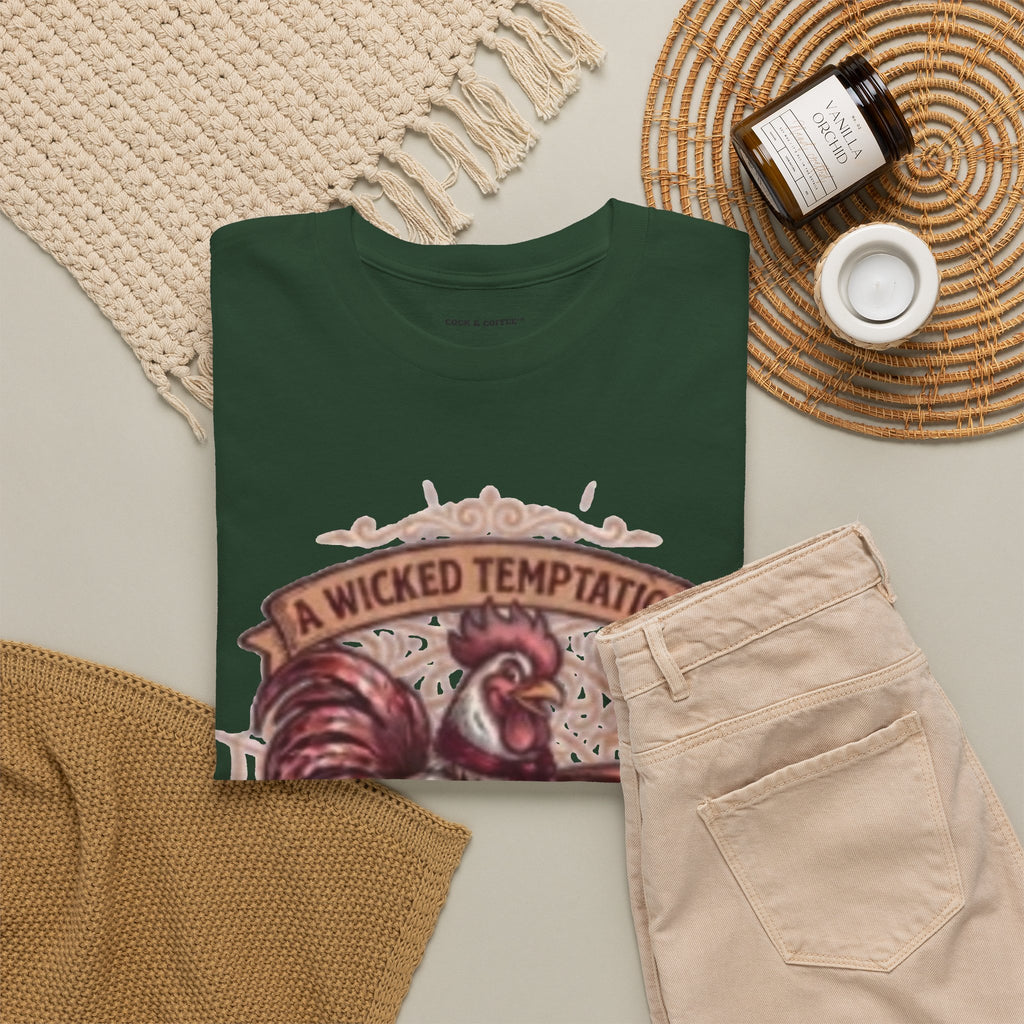 Rooster Coffee Tee — "A Wicked Temptation in Every Drip"