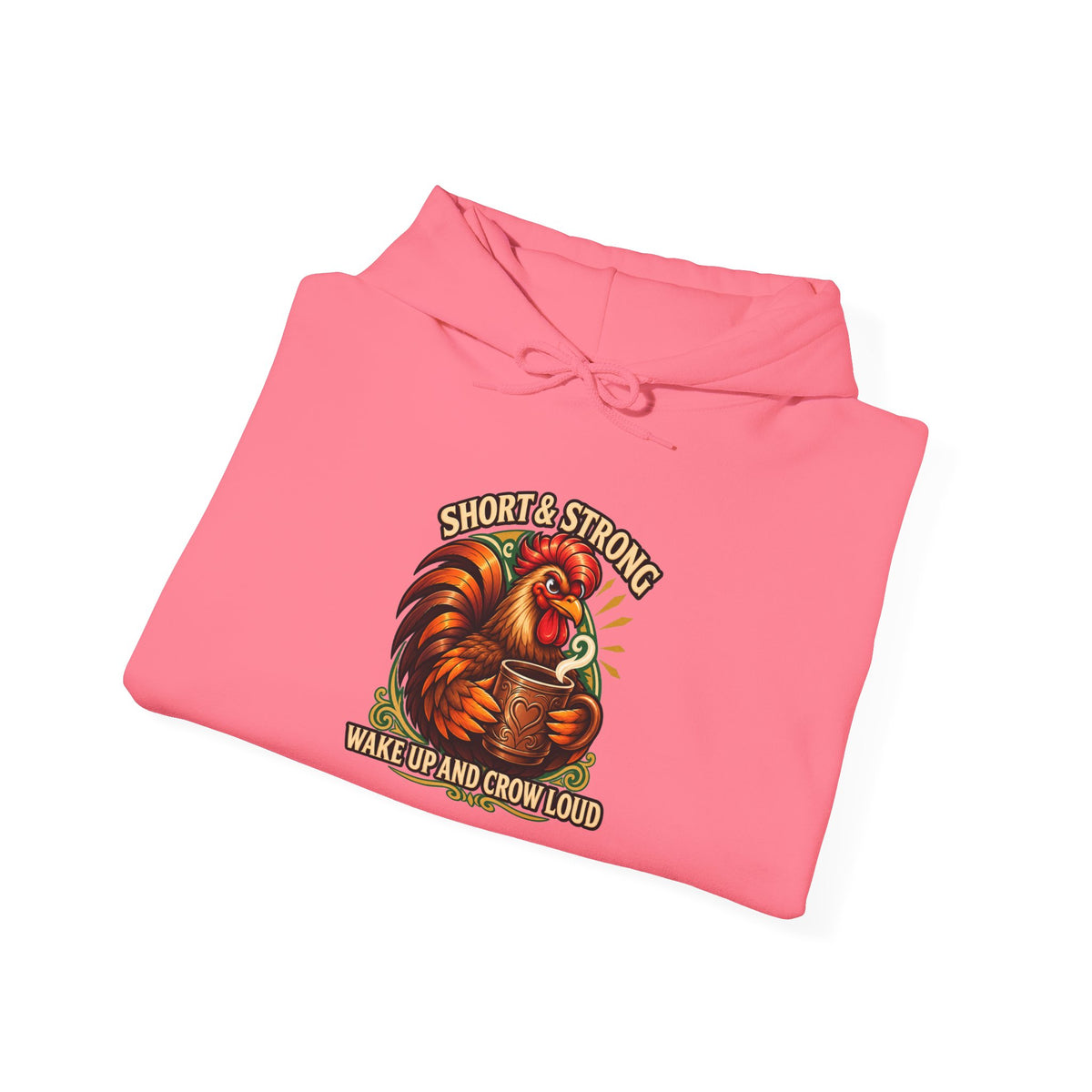 Rooster Strong Hoodie – Vintage Farm Rooster Coffee Design Short and Strong