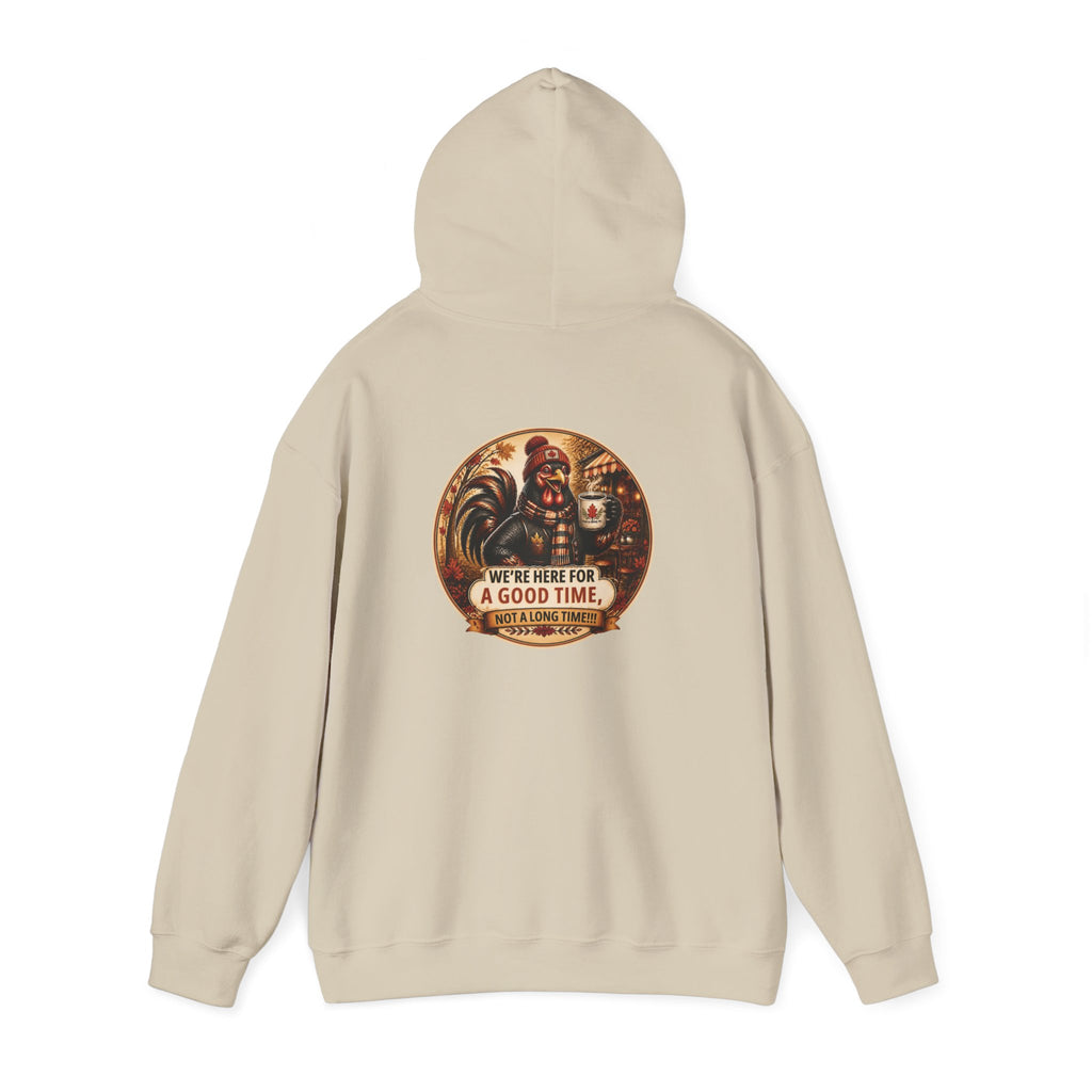 Retro Carnival Hoodie – “We’re Here for a Good Time” Vintage Fair Graphic