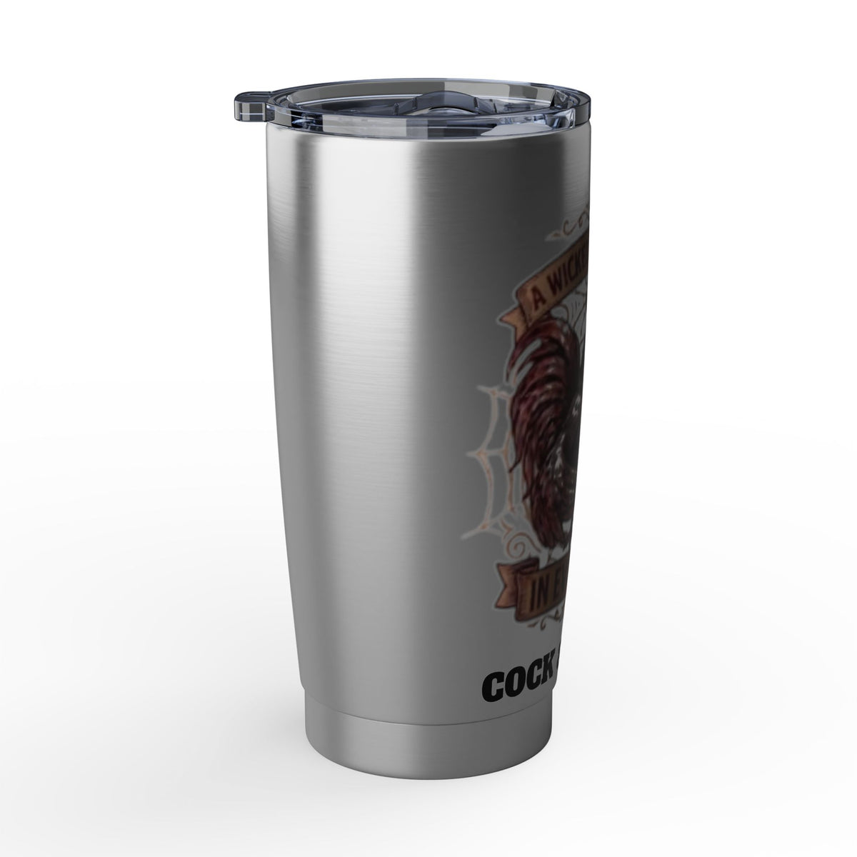 Rooster Coffee Tumbler — "A Wicked Temptation in Every Drip" 20oz Stainless Travel Mug