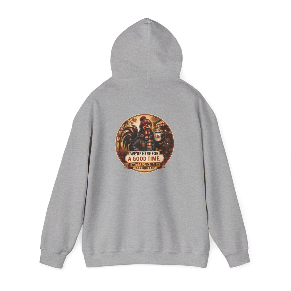 Retro Carnival Hoodie – “We’re Here for a Good Time” Vintage Fair Graphic