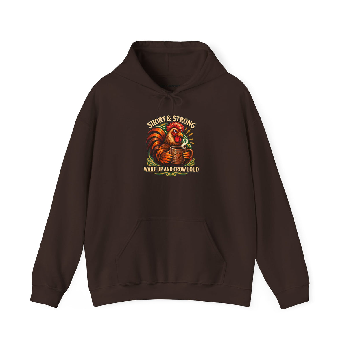 Rooster Strong Hoodie – Vintage Farm Rooster Coffee Design Short and Strong