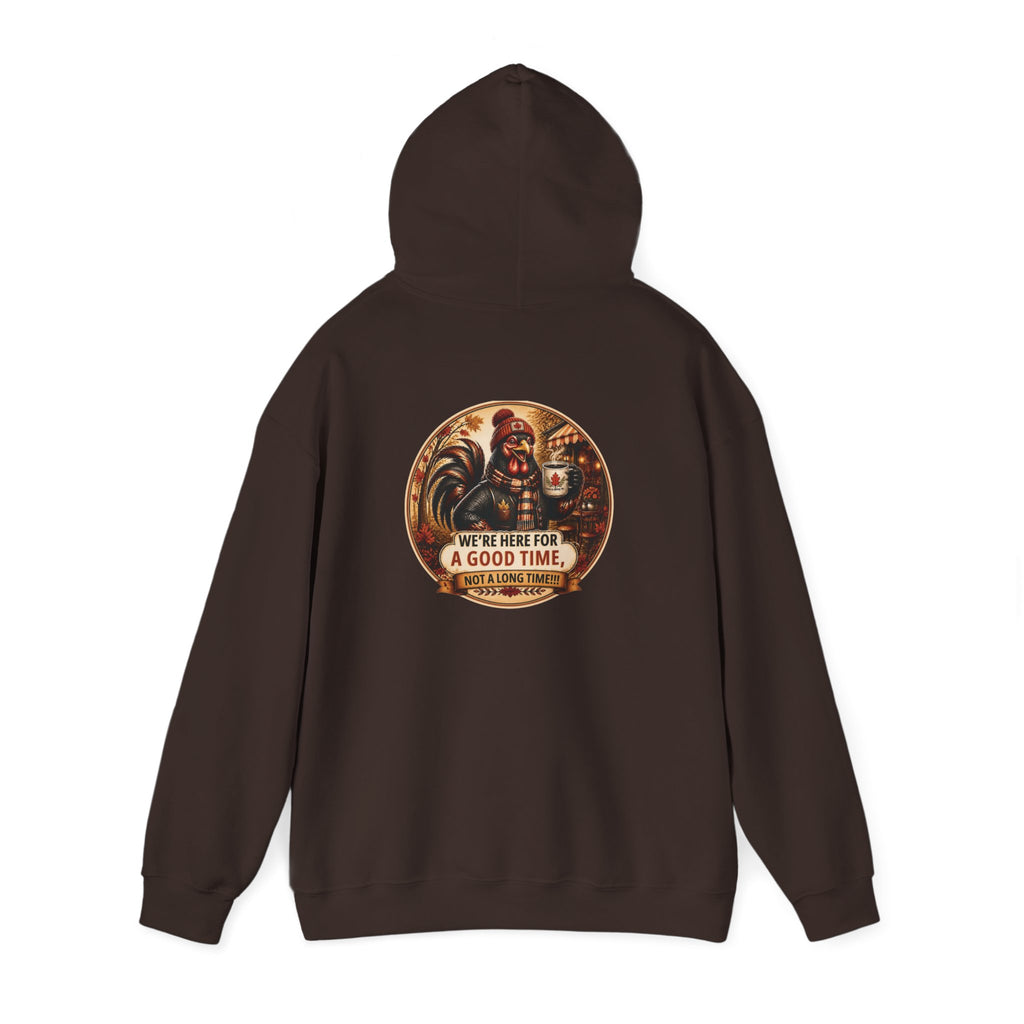 Retro Carnival Hoodie – “We’re Here for a Good Time” Vintage Fair Graphic