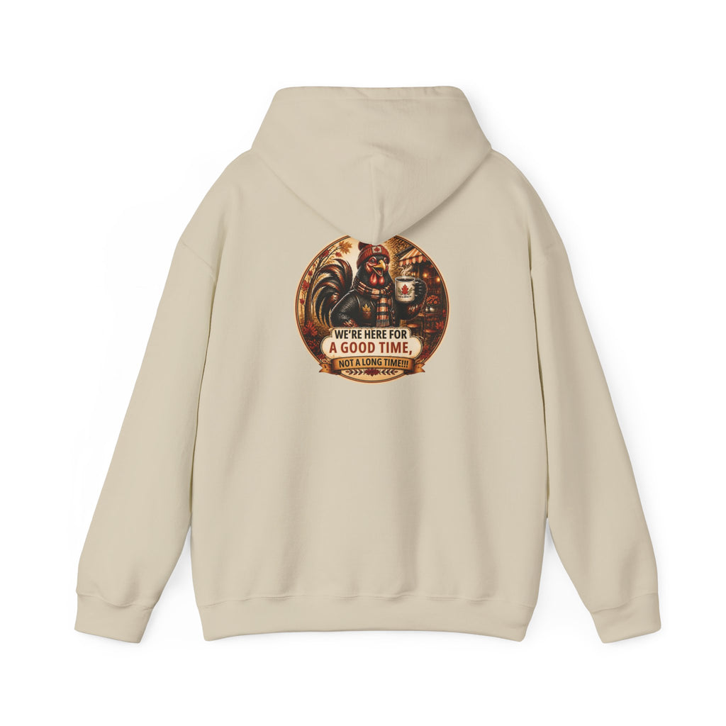 Retro Carnival Hoodie – “We’re Here for a Good Time” Vintage Fair Graphic