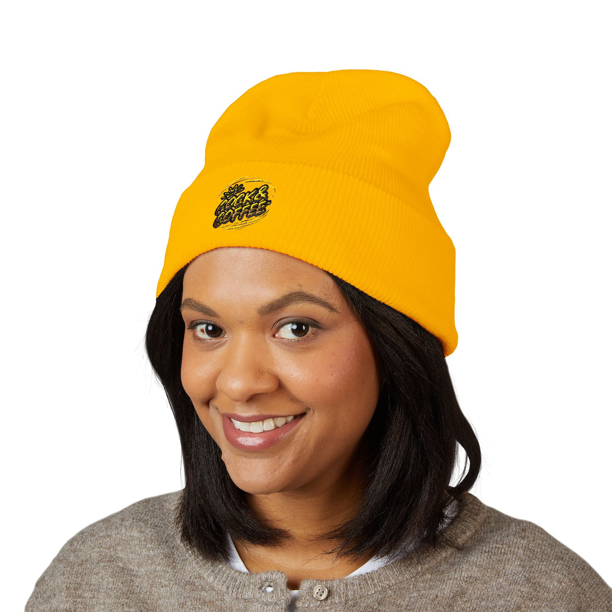 Embroidered "Stay Gold" Cuffed Beanie — Cozy Winter Hat