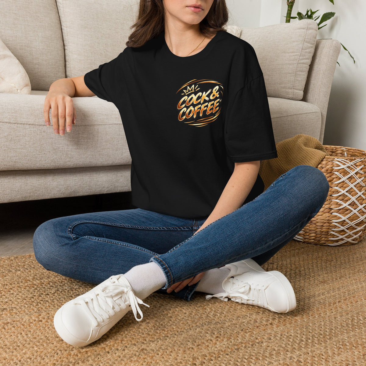 Cock & Coffee Graphic T-Shirt — Retro Coffee Lover Tee