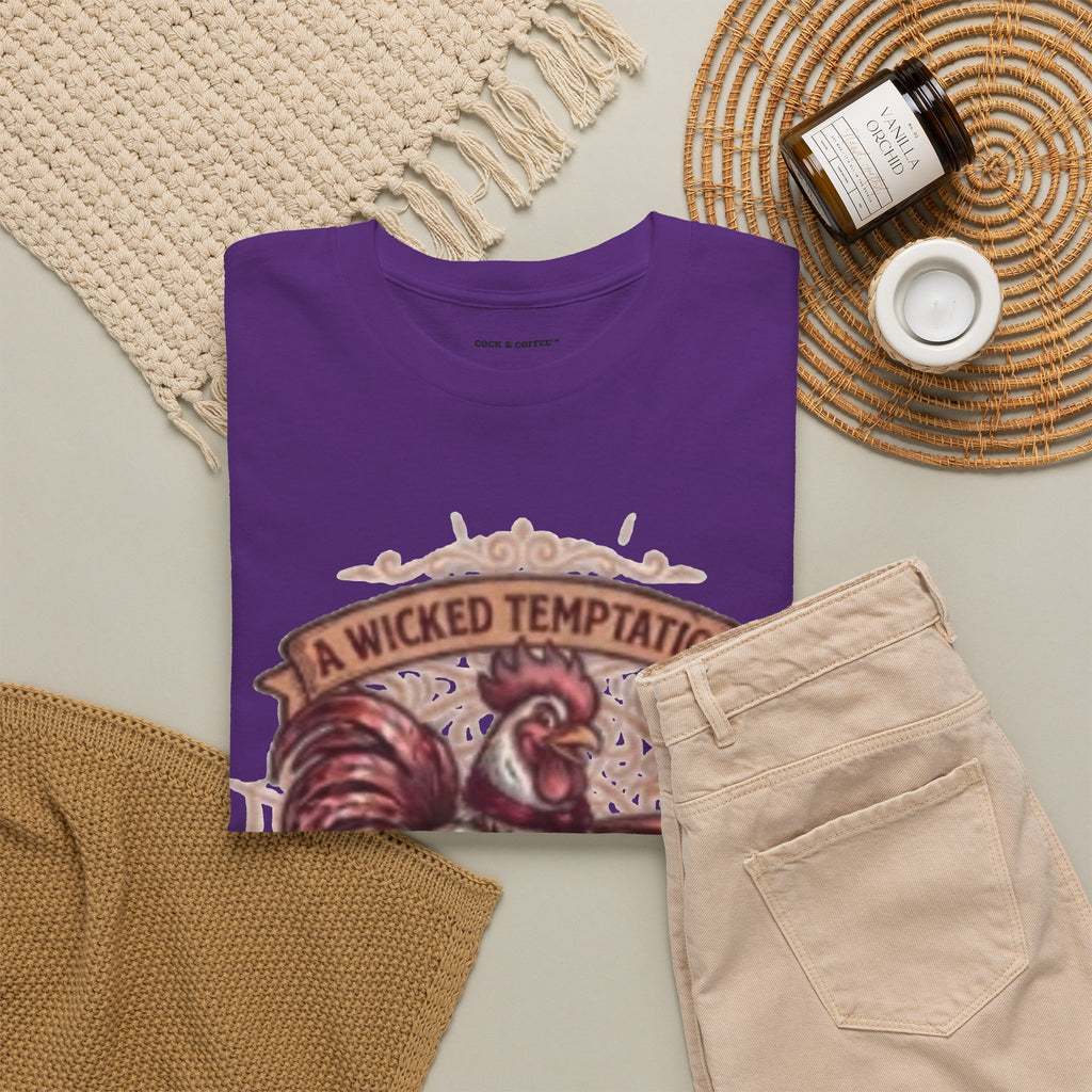 Rooster Coffee Tee — "A Wicked Temptation in Every Drip"