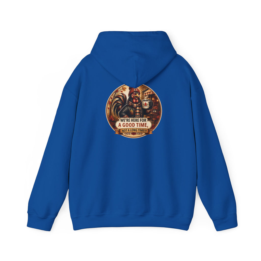 Retro Carnival Hoodie – “We’re Here for a Good Time” Vintage Fair Graphic