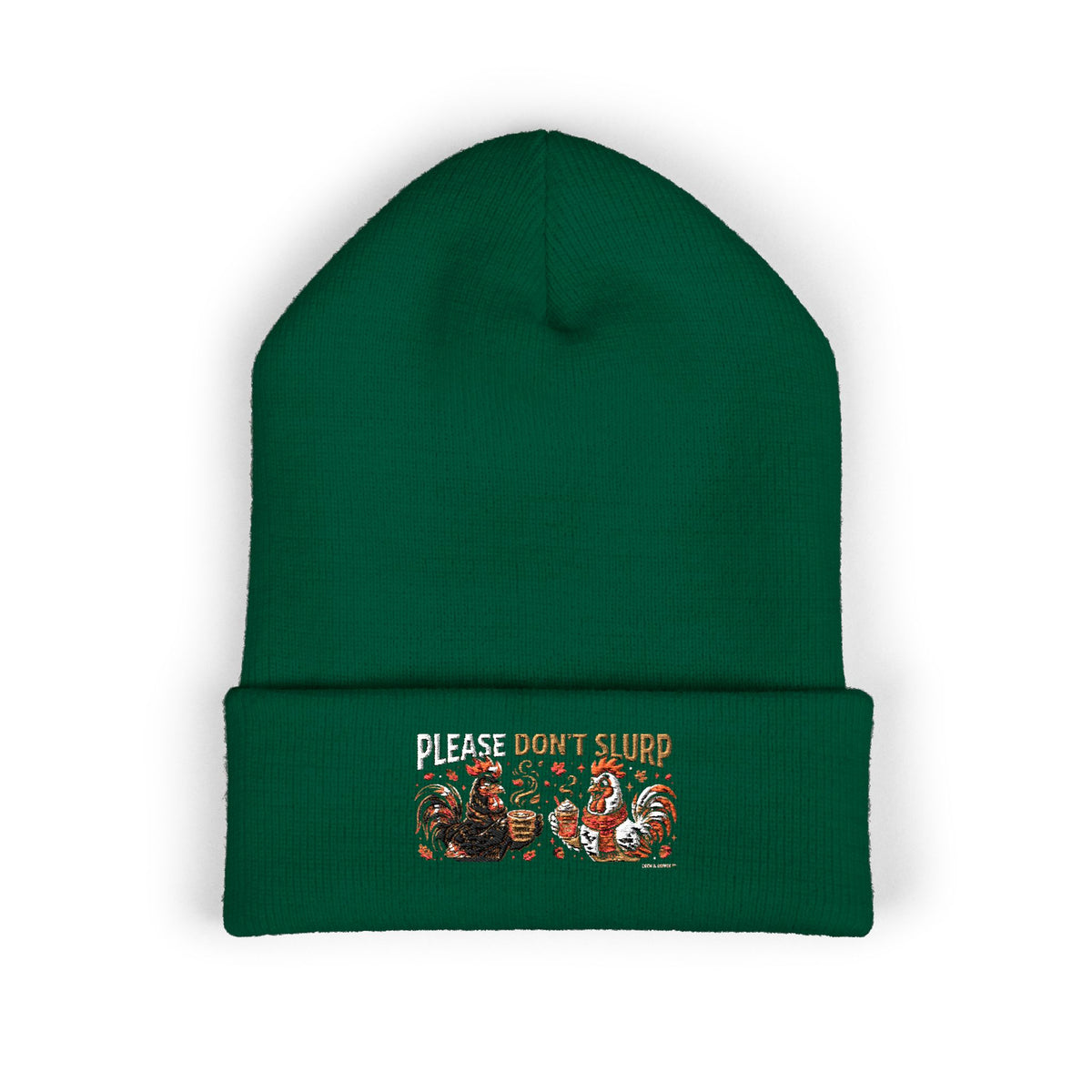Embroidered 'Please Don't Slurp' Cuffed Beanie
